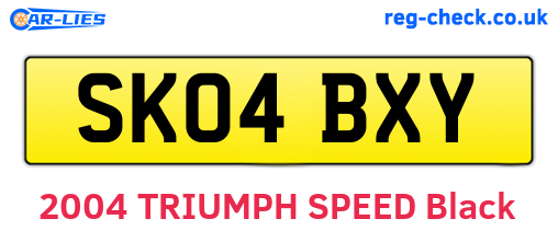 SK04BXY are the vehicle registration plates.