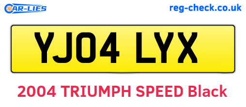 YJ04LYX are the vehicle registration plates.