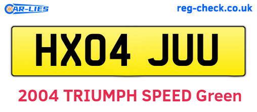 HX04JUU are the vehicle registration plates.