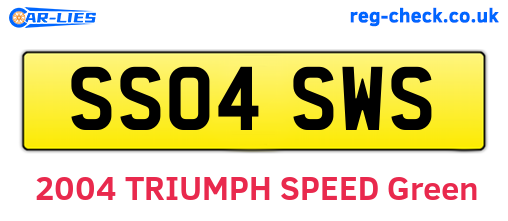 SS04SWS are the vehicle registration plates.