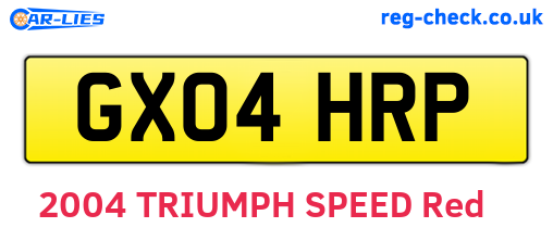 GX04HRP are the vehicle registration plates.