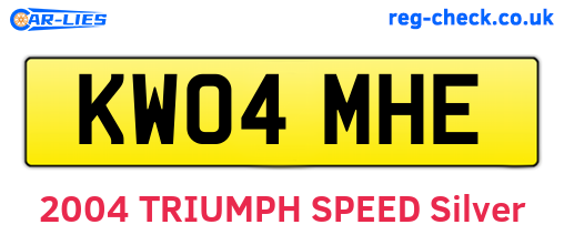 KW04MHE are the vehicle registration plates.