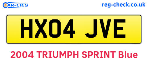HX04JVE are the vehicle registration plates.