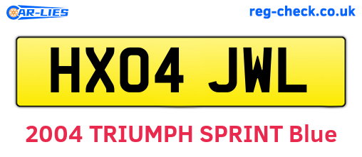 HX04JWL are the vehicle registration plates.