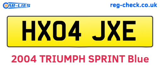 HX04JXE are the vehicle registration plates.