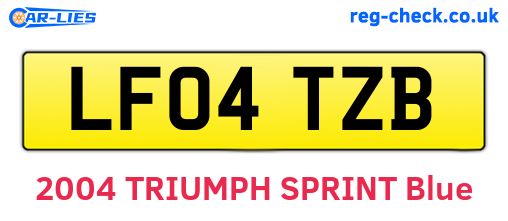 LF04TZB are the vehicle registration plates.