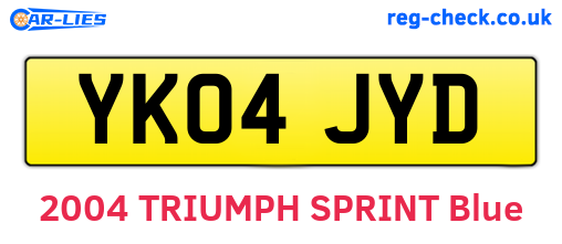 YK04JYD are the vehicle registration plates.