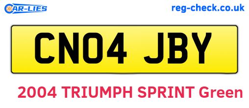 CN04JBY are the vehicle registration plates.