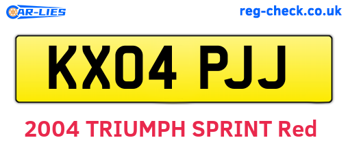 KX04PJJ are the vehicle registration plates.