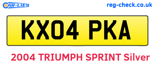 KX04PKA are the vehicle registration plates.