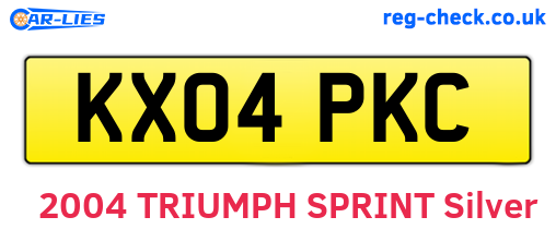 KX04PKC are the vehicle registration plates.