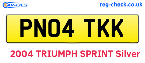 PN04TKK are the vehicle registration plates.