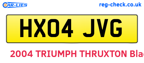 HX04JVG are the vehicle registration plates.