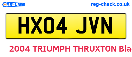 HX04JVN are the vehicle registration plates.