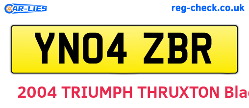 YN04ZBR are the vehicle registration plates.