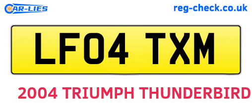 LF04TXM are the vehicle registration plates.