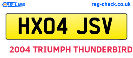 HX04JSV are the vehicle registration plates.