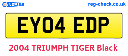 EY04EDP are the vehicle registration plates.