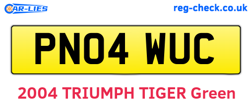 PN04WUC are the vehicle registration plates.