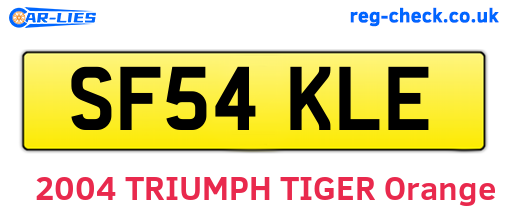 SF54KLE are the vehicle registration plates.
