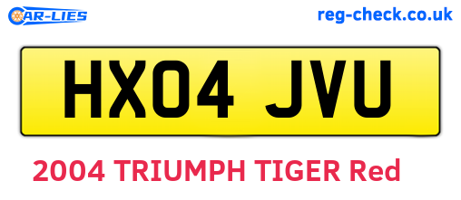 HX04JVU are the vehicle registration plates.