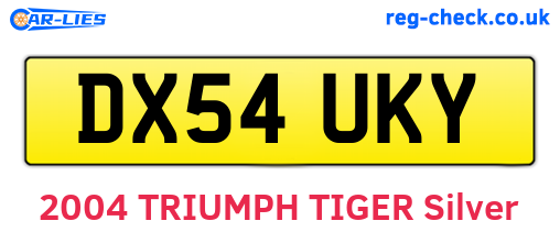 DX54UKY are the vehicle registration plates.