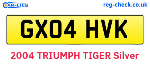 GX04HVK are the vehicle registration plates.