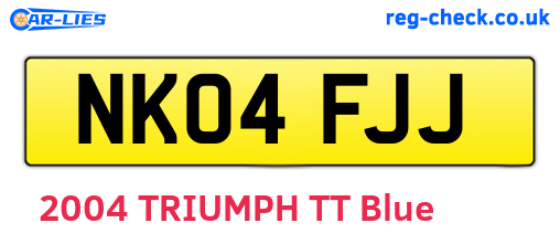 NK04FJJ are the vehicle registration plates.