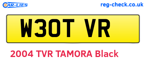 W30TVR are the vehicle registration plates.