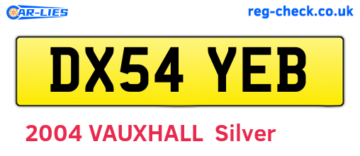 DX54YEB are the vehicle registration plates.