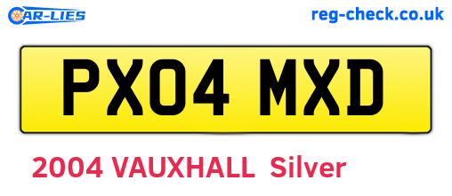 PX04MXD are the vehicle registration plates.