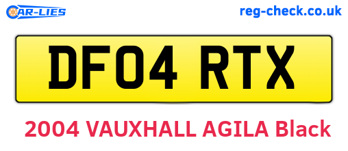 DF04RTX are the vehicle registration plates.