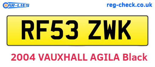 RF53ZWK are the vehicle registration plates.