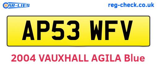 AP53WFV are the vehicle registration plates.