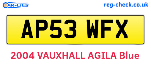 AP53WFX are the vehicle registration plates.