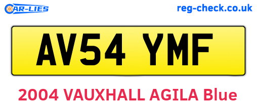 AV54YMF are the vehicle registration plates.