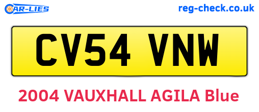 CV54VNW are the vehicle registration plates.