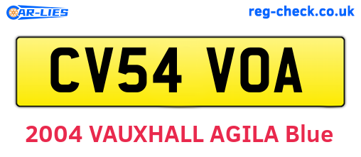 CV54VOA are the vehicle registration plates.
