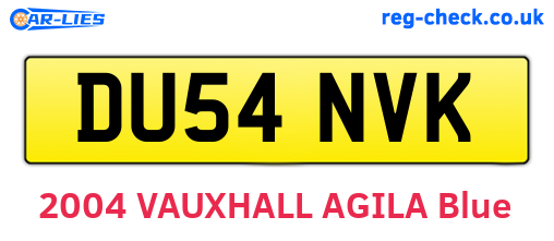 DU54NVK are the vehicle registration plates.