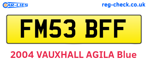 FM53BFF are the vehicle registration plates.