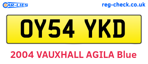 OY54YKD are the vehicle registration plates.