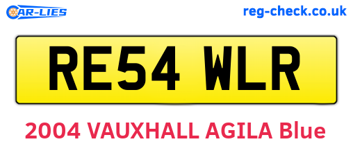 RE54WLR are the vehicle registration plates.