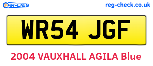 WR54JGF are the vehicle registration plates.