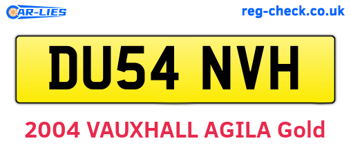 DU54NVH are the vehicle registration plates.