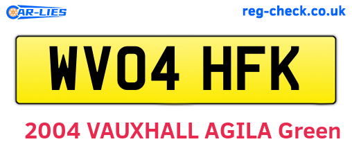 WV04HFK are the vehicle registration plates.
