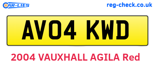 AV04KWD are the vehicle registration plates.