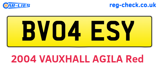 BV04ESY are the vehicle registration plates.