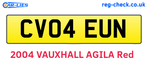 CV04EUN are the vehicle registration plates.