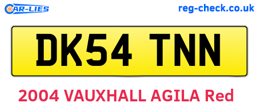 DK54TNN are the vehicle registration plates.