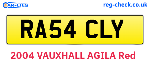RA54CLY are the vehicle registration plates.